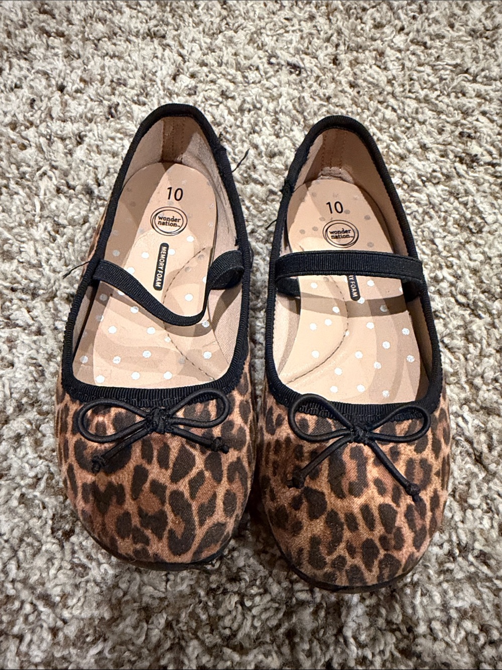 wonder nation Leopard Print Mary Jane Ballet Flats - Brown and Black